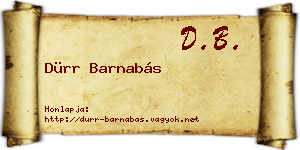 Dürr Barnabás névjegykártya
