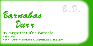 barnabas durr business card