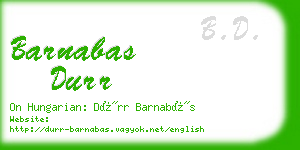 barnabas durr business card